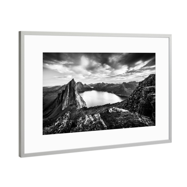 Poster mit Rahmen Silber "The Hermit B&W" artboxONE - Natur,Reise,Schwarzweiß,Reise / Länder