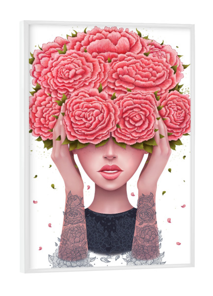 Poster mit weißem Rahmen "I don’t hear" artboxONE - Natur,Floral,Schwarzweiß,Liebe,Für Mama