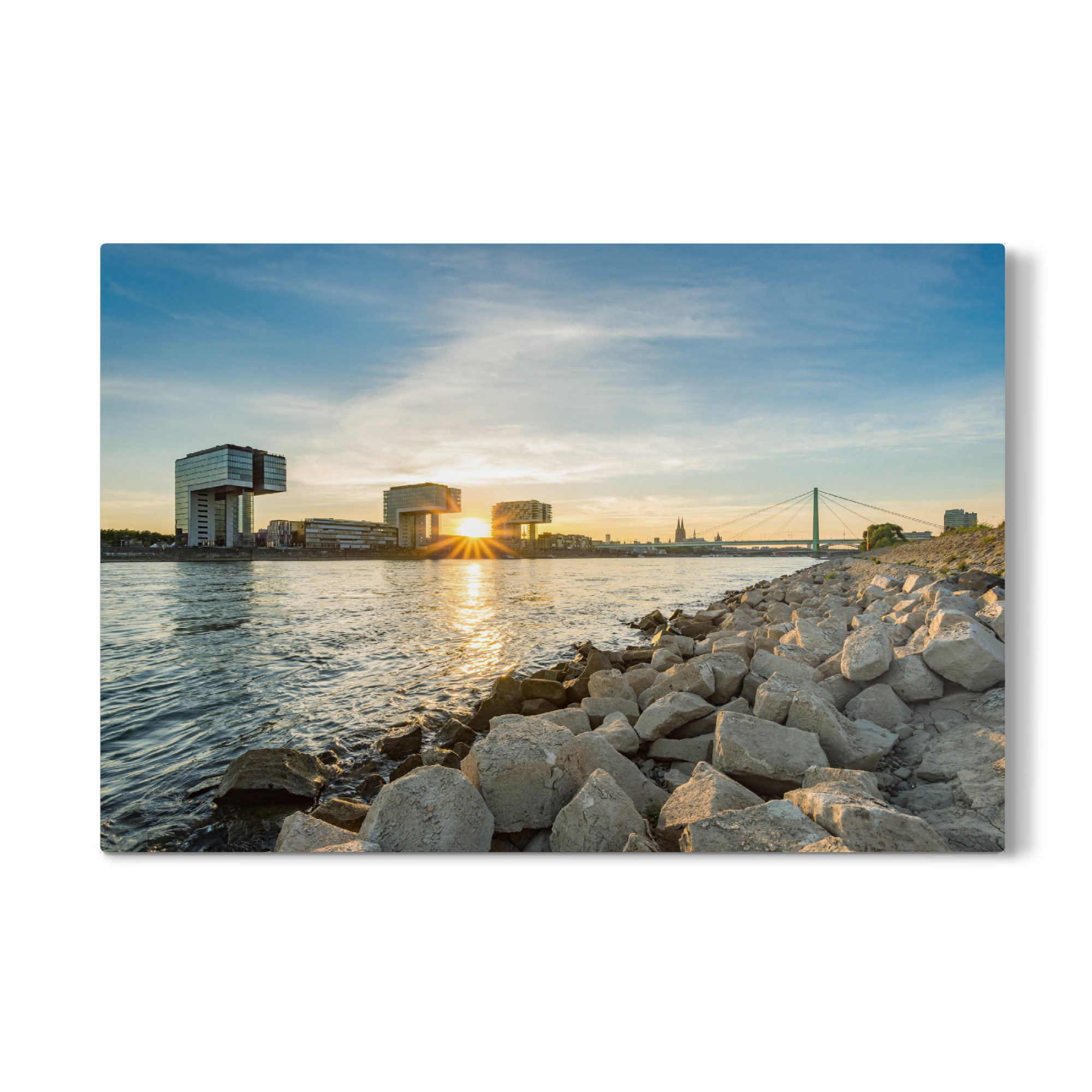 Galerie-Print "Köln Skyline am Rheinufer" 75x50 cm artboxONE