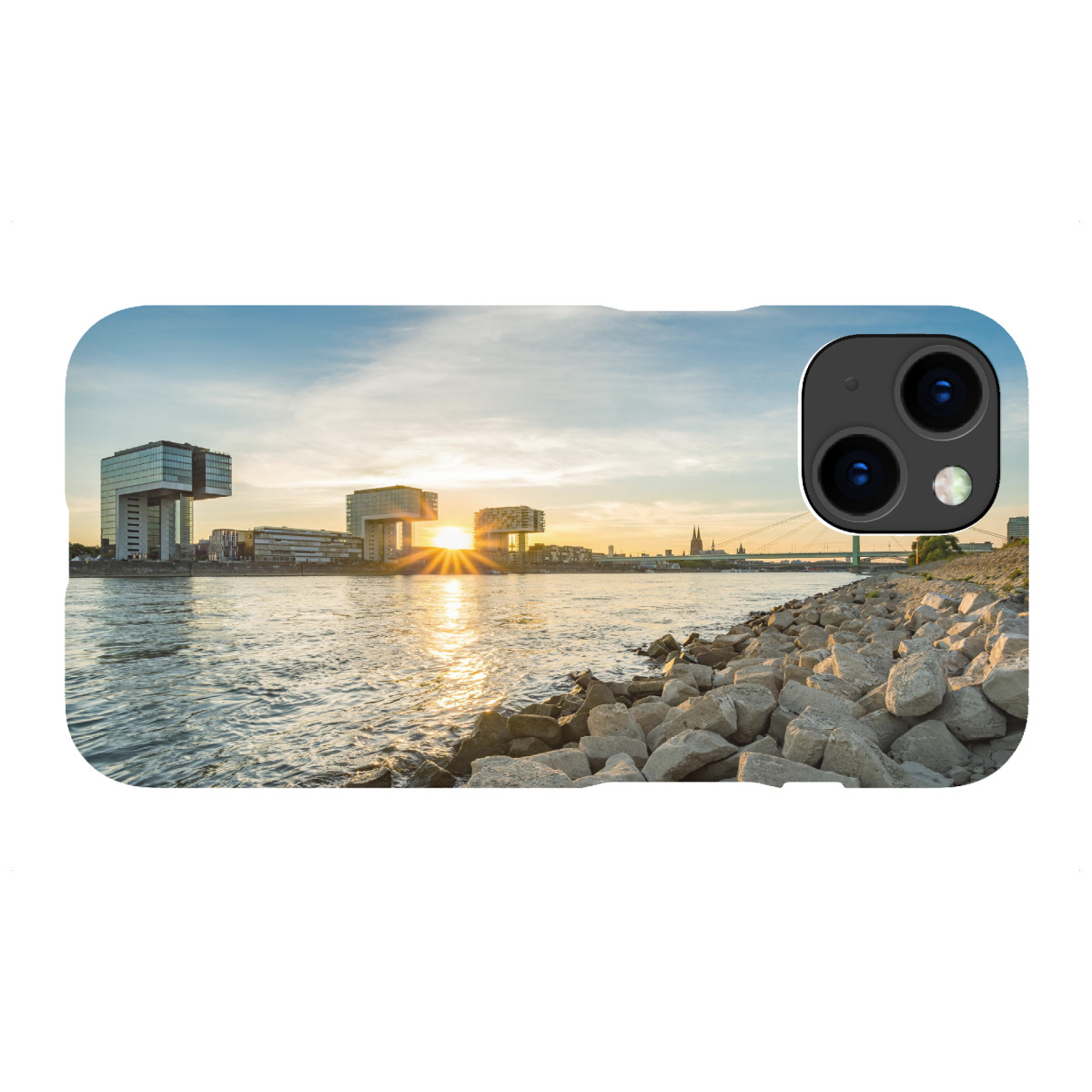 iPhone "Köln Skyline am Rheinufer" Premium-Case Handyhülle artboxONE