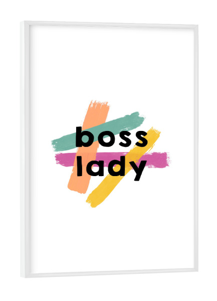 Poster mit weißem Rahmen "Boss Lady 3" artboxONE - Typografie