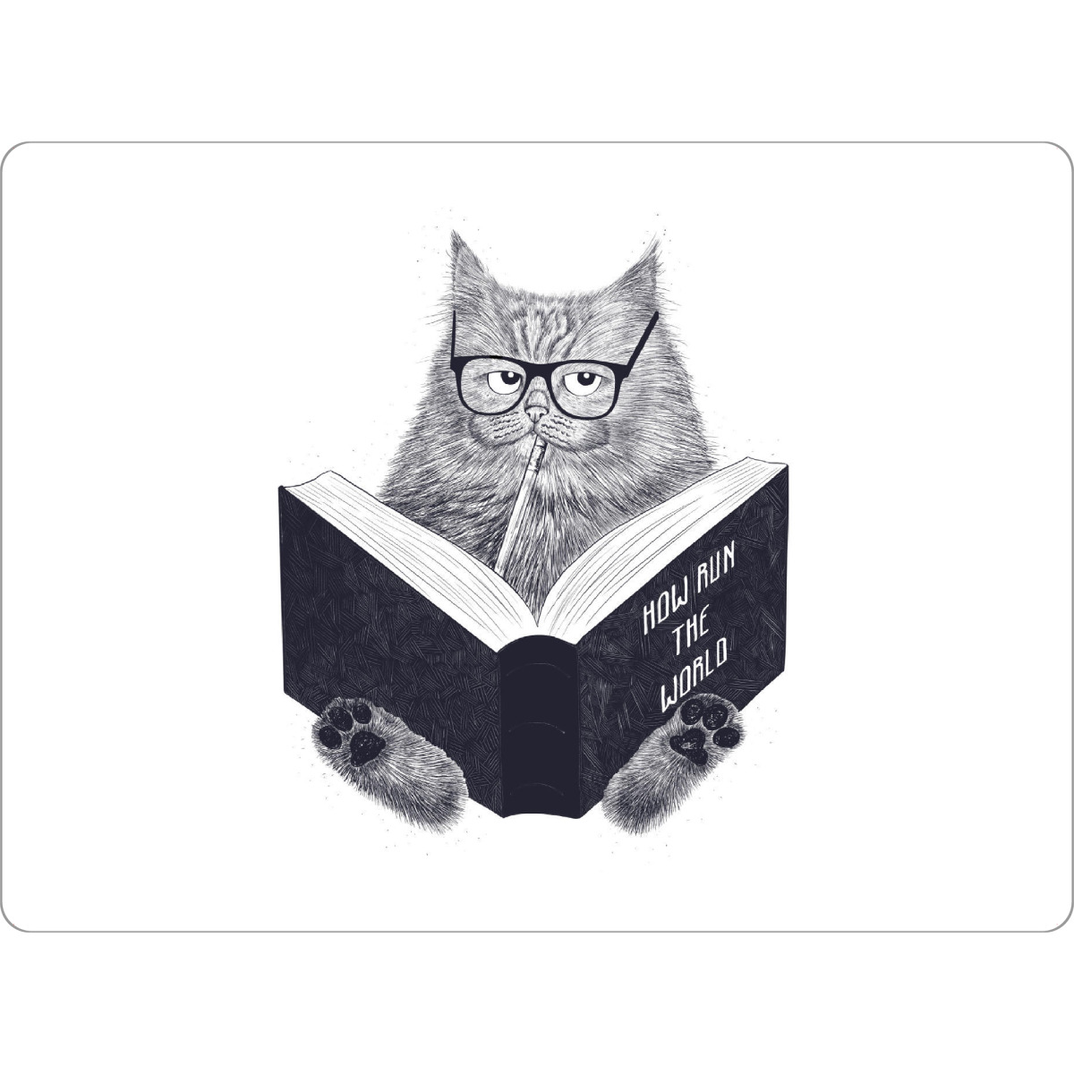 Tischset "Lord cat" artboxONE - Natur,Tiere,Comic,Schwarzweiß