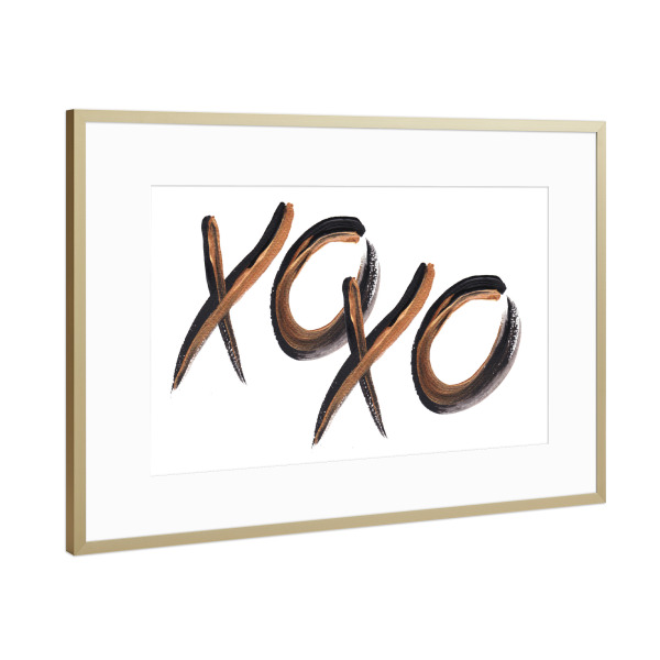 Poster mit Rahmen Gold "Xoxo Lovelies" artboxONE - Typografie