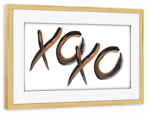 Poster mit Rahmen kiefer "Xoxo Lovelies" artboxONE - Typografie