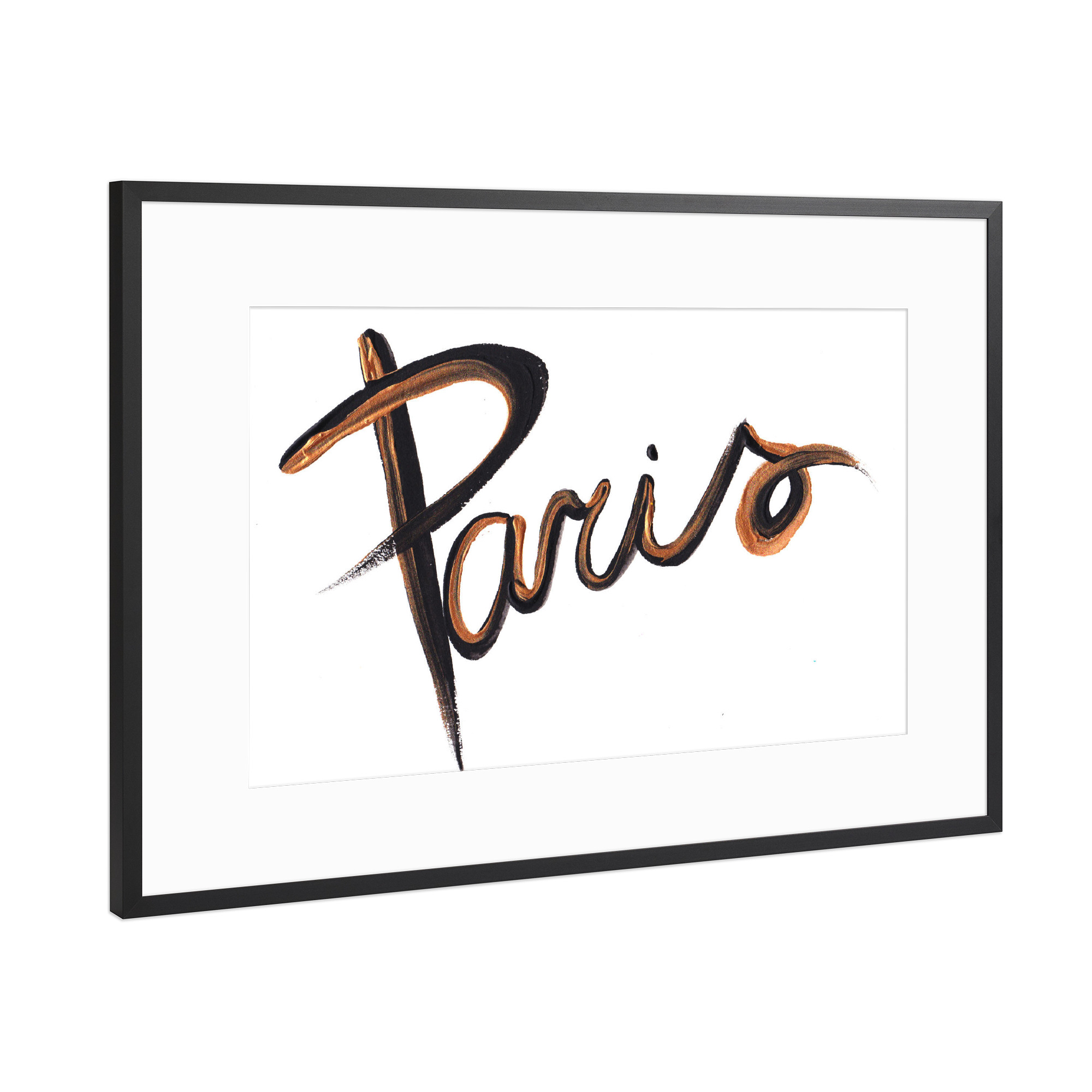 Poster mit Rahmen Schwarz (Metallic) "Paris 7" artboxONE - Typografie,Städte / Paris,Fashion