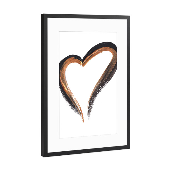Poster mit Rahmen Schwarz (Metallic) "Heart 3" artboxONE - Liebe,Fashion