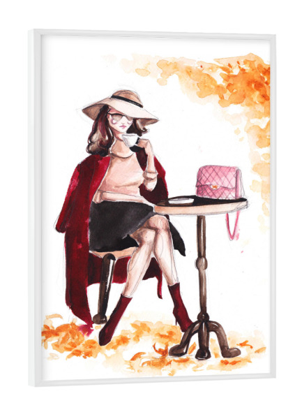 Poster mit weißem Rahmen "Autumn Coffee" artboxONE - Fashion