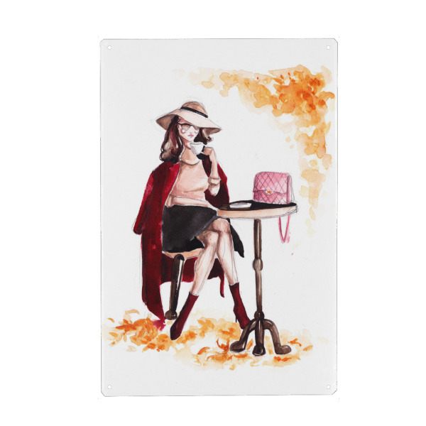 Metall Poster "Autumn Coffee" artboxONE - Fashion