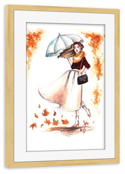 Poster mit Rahmen kiefer "Autumn 3" artboxONE - Fashion