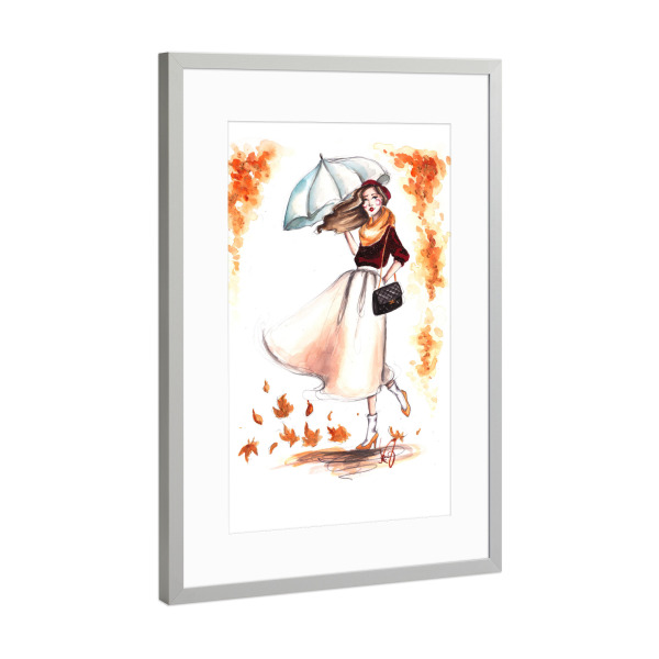 Poster mit Rahmen Silber "Autumn 3" artboxONE - Fashion