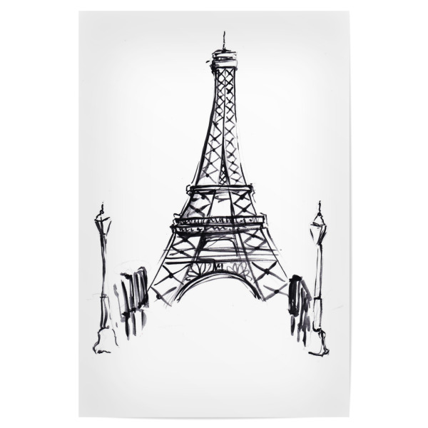 Poster 30x20 cm "Eiffel-Tower" artboxONE - Städte,Schwarzweiß,Städte / Paris - Paris,Eiffel tower,France,French,Frankreich,Französisch,Liebe,Love