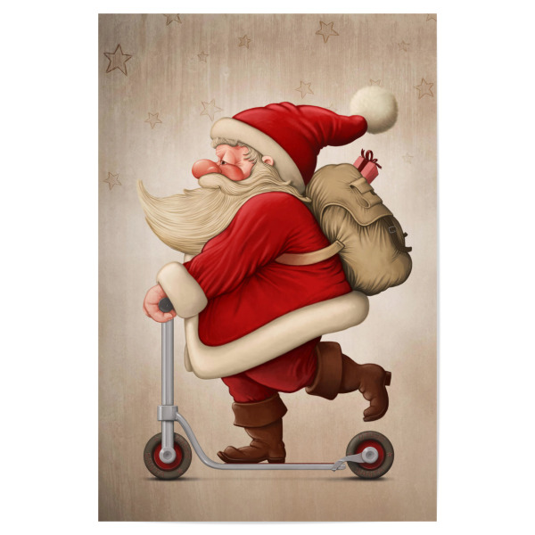 Poster "Santa Claus and the Push scooter" artboxONE - Festivals