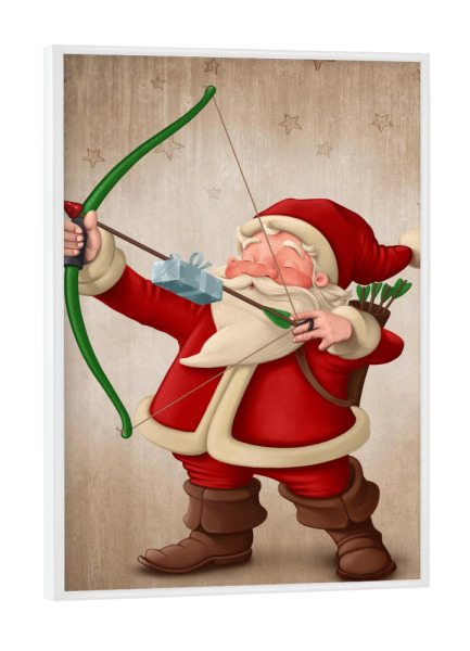 Poster mit weißem Rahmen "Santa Claus archer" artboxONE - Festivals