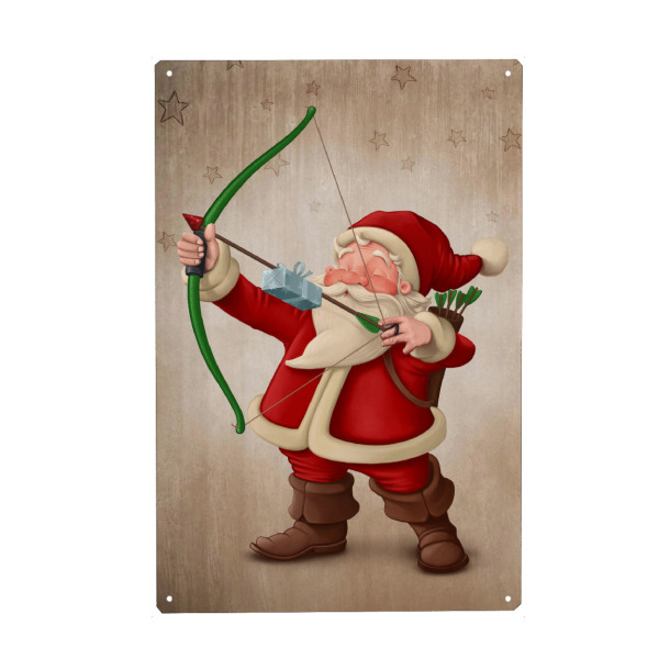 Holzbild "Santa Claus archer" artboxONE - Festivals