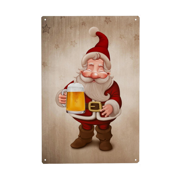 Metall Poster "Santa Claus Beer" artboxONE - Festivals