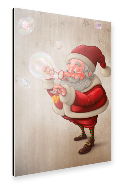 Alu-Dibond "Santa Claus and the bubbles soap" 30x20 cm artboxONE