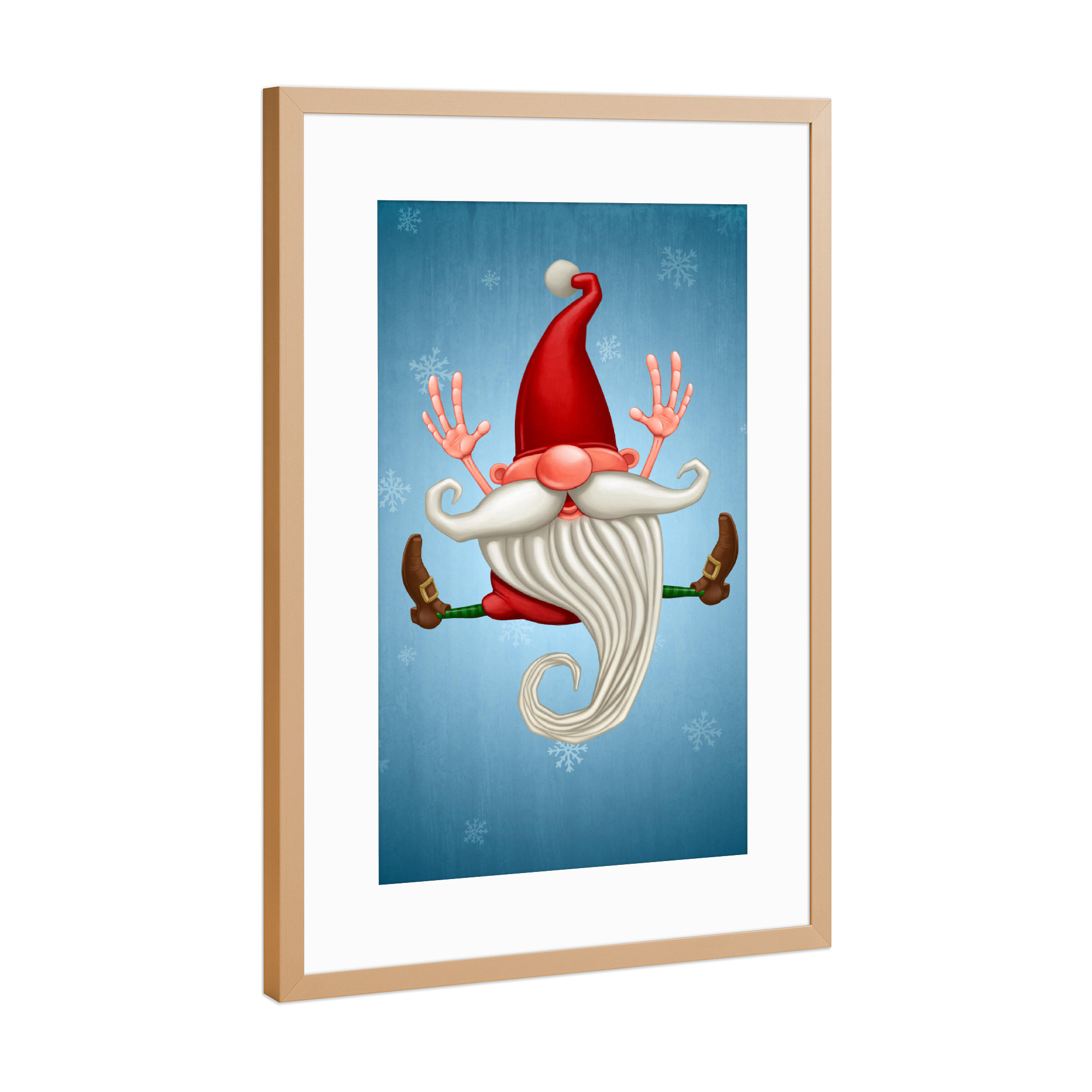 Poster mit Rahmen Kupfer "Happy Christmas elf" artboxONE - Festivals