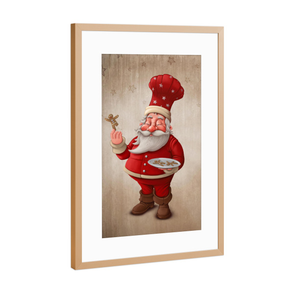 Poster mit Rahmen Kupfer "Santa Claus pastry cook" artboxONE - Festivals