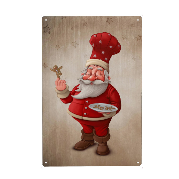 Holzbild "Santa Claus pastry cook" artboxONE - Festivals
