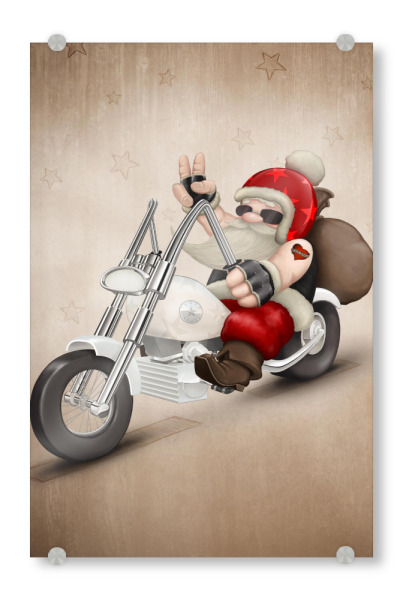 Acrylglasbild "Motorized Santa Claus" artboxONE - Festivals