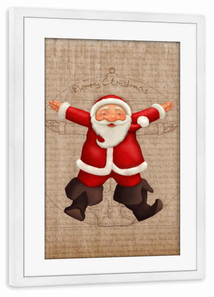 Poster mit Rahmen weiß "Vitruvian Santa Claus" artboxONE - Festivals