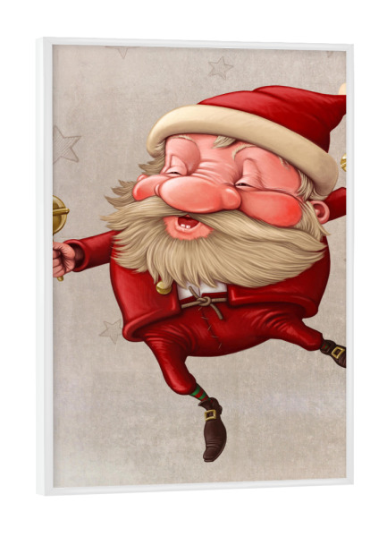 Poster mit weißem Rahmen "Santa Claus and the bell's dancing" artboxONE - Festivals