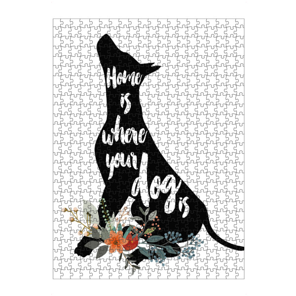 artboxONE Puzzle "Zuhause ist wo dein Hund ist 3" artboxONE - Typografie,Für Kinder,Tiere
