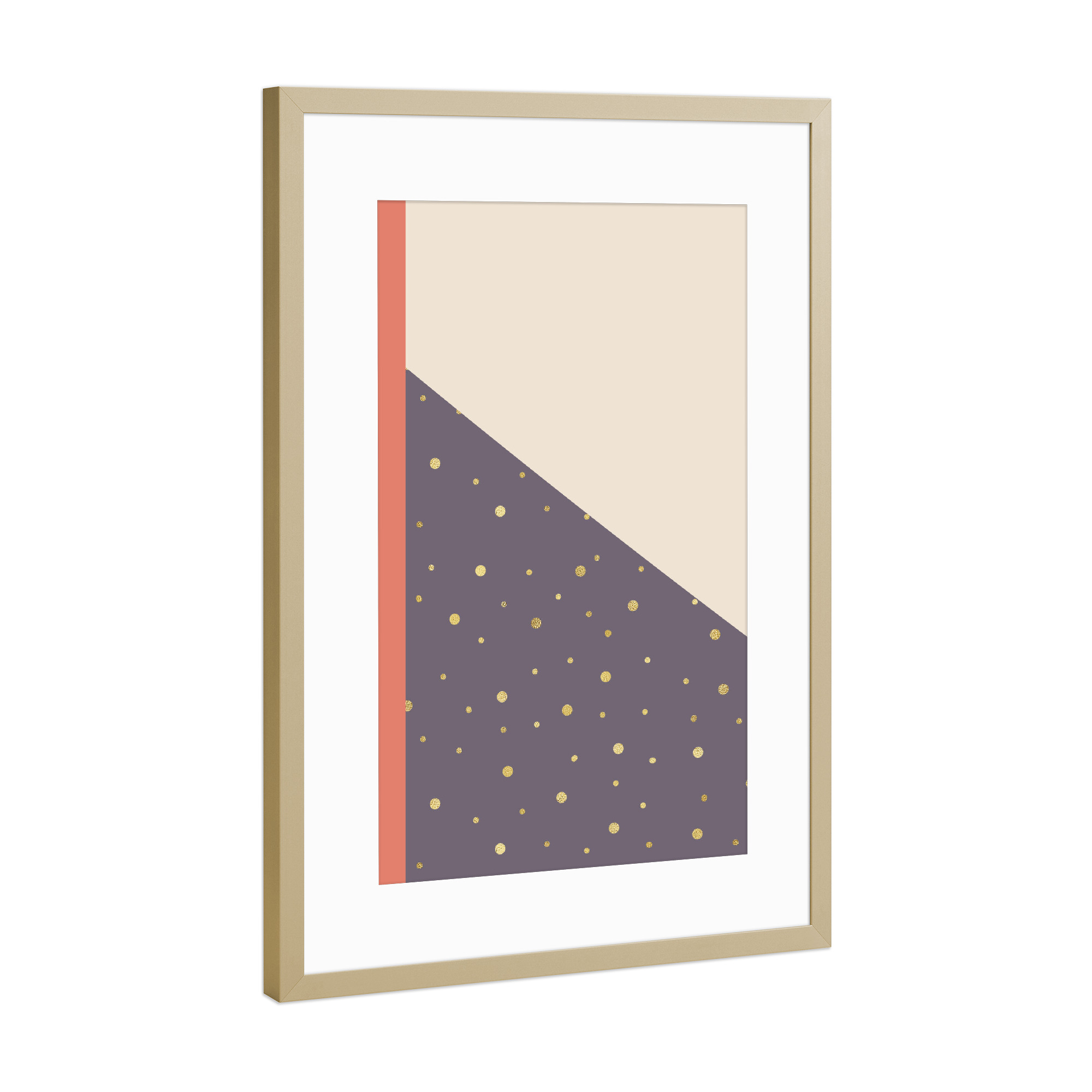 Poster mit Rahmen Gold "Nostalgia #2" artboxONE - Abstrakt,Geometrie