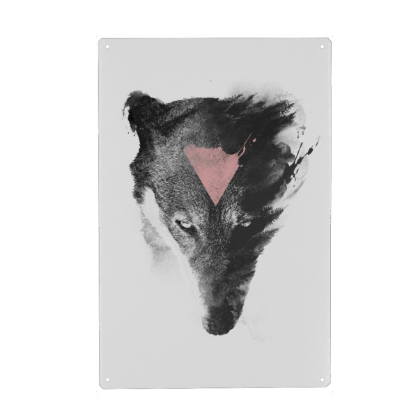 Metall Poster "The missing part" artboxONE - Natur - Wolf,Animal - Blechschild