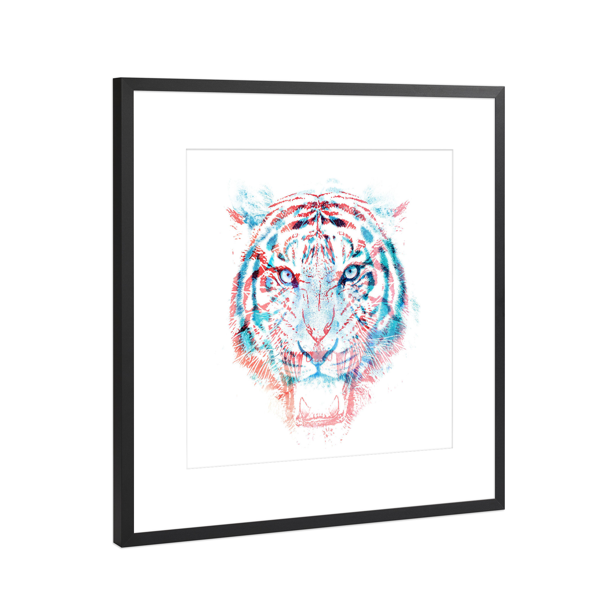 Poster mit Rahmen Schwarz (Metallic) "Hidden information" artboxONE - Natur - Tiger,Animal,Wild,Cat