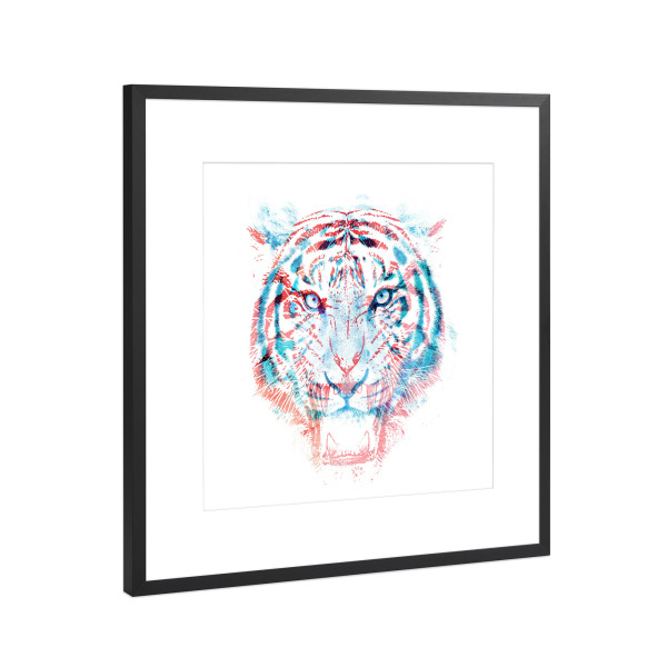 Poster mit Rahmen Schwarz (Metallic) "Hidden information" artboxONE - Natur - Tiger,Animal,Wild,Cat