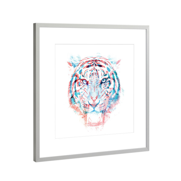 Poster mit Rahmen Silber "Hidden information" artboxONE - Natur - Tiger,Animal,Wild,Cat