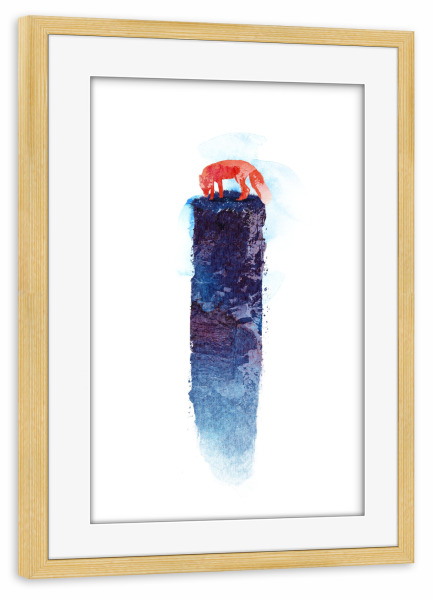 Poster mit Rahmen kiefer "Where do we go now" artboxONE - Natur - Fow,Building,Animal,Blue