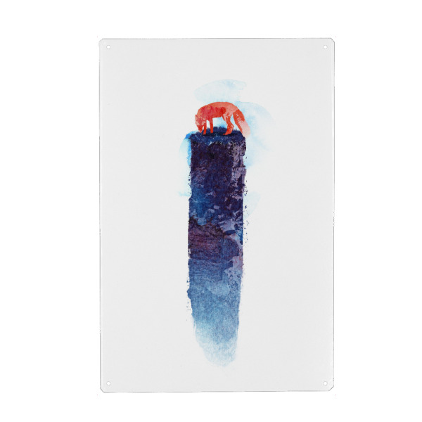 Metall Poster "Where do we go now" artboxONE - Natur - Fow,Building,Animal,Blue - Blechschild