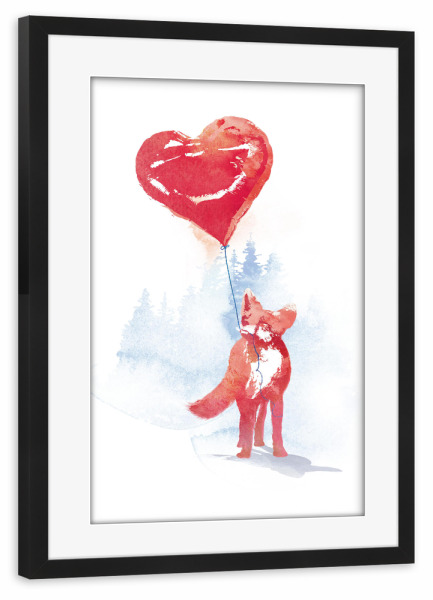 Poster mit Rahmen schwarz "This one is for you" artboxONE - Natur - Fox,Love,Forest,Heart