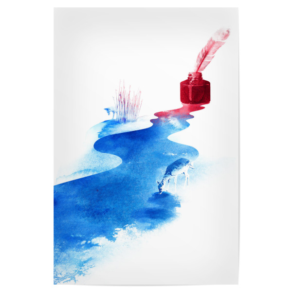 Poster 30x20 cm "The drama of casuality" artboxONE - Natur - Forest,Nature,Fox