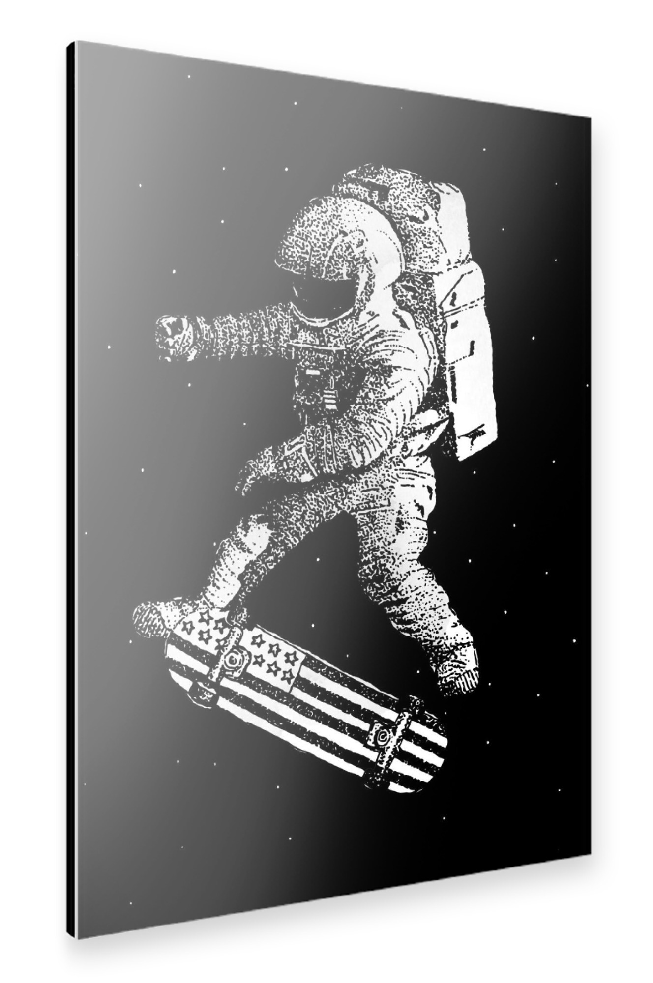 Alu-Dibond "Kickflip in space" 75x50 cm artboxONE