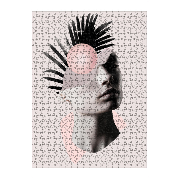Puzzle Ravensburger "Empty mind" artboxONE - Natur - Mind,Head,Pink,Leaf,Grey,Statue - Bild mind