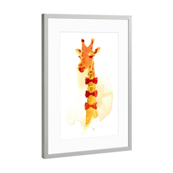 Poster mit Rahmen Silber "Elegant giraffe" artboxONE - Natur - Giraffe,Animal