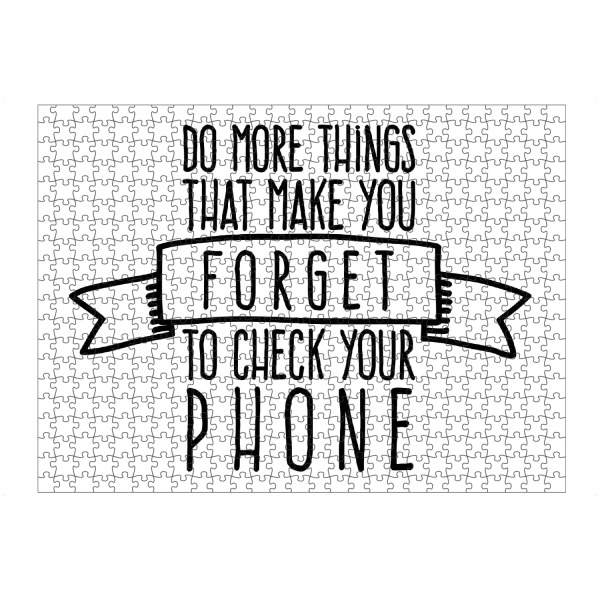 artboxONE Puzzle "Forget to check your phone 2" artboxONE - Typografie,Reise,Schwarzweiß