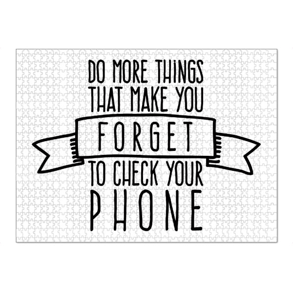 Puzzle Ravensburger "Forget to check your phone 2" artboxONE - Typografie,Reise,Schwarzweiß