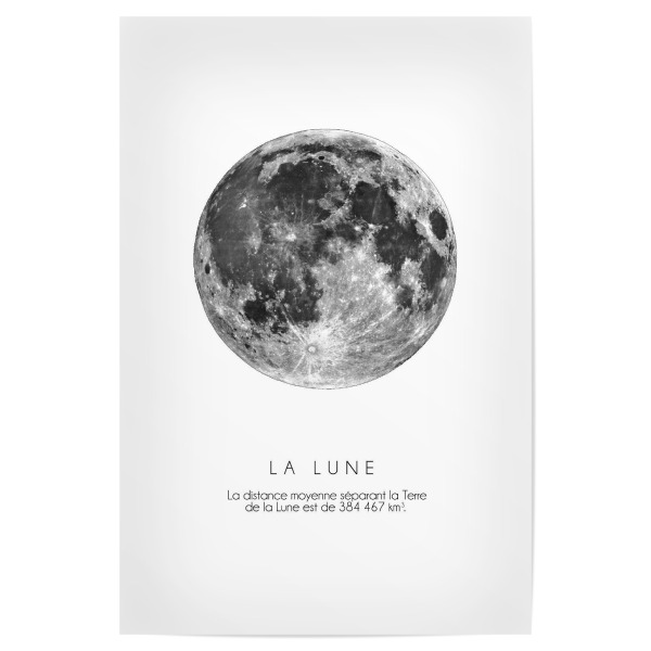 Poster "The Moon" artboxONE - Schwarzweiß,Galaxy - Moon,Lune,La lune,Mond
