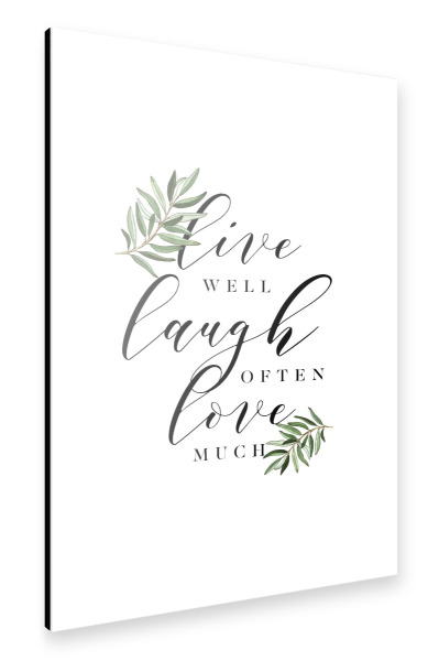 Alu-Dibond "Live. Laugh. Love" 30x20 cm artboxONE