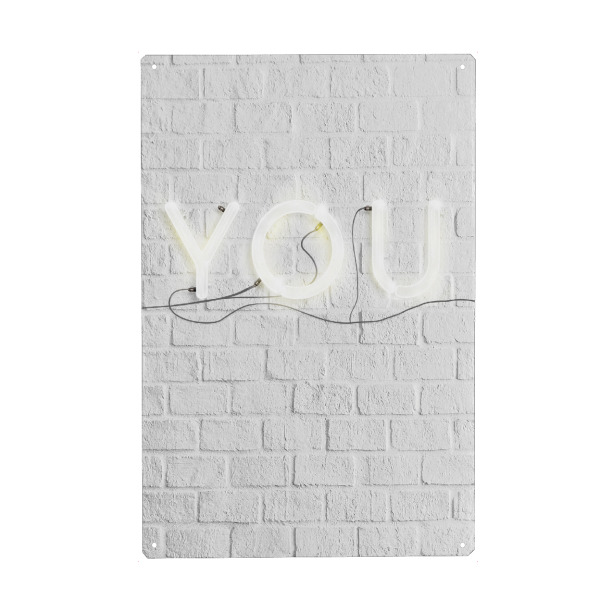 Metall Poster "You Neon" artboxONE - Reise,Geometrie - Neonlight - Blechschild
