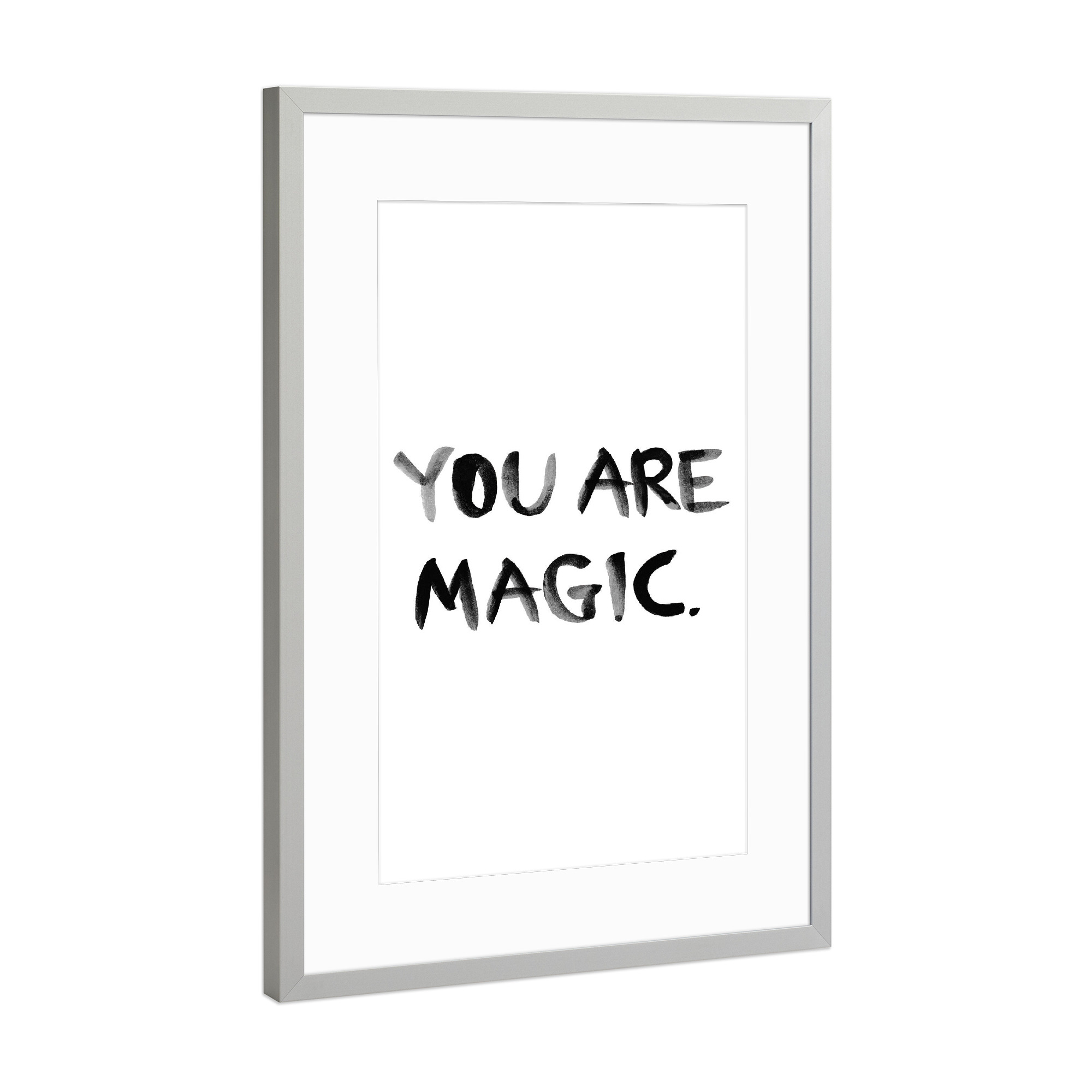 Poster mit Rahmen Silber "Magic" artboxONE - Typografie,Liebe - Magic