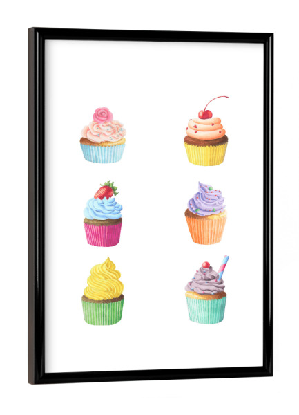 Poster mit schwarzem Rahmen "Cupcakes" artboxONE - Essen & Trinken