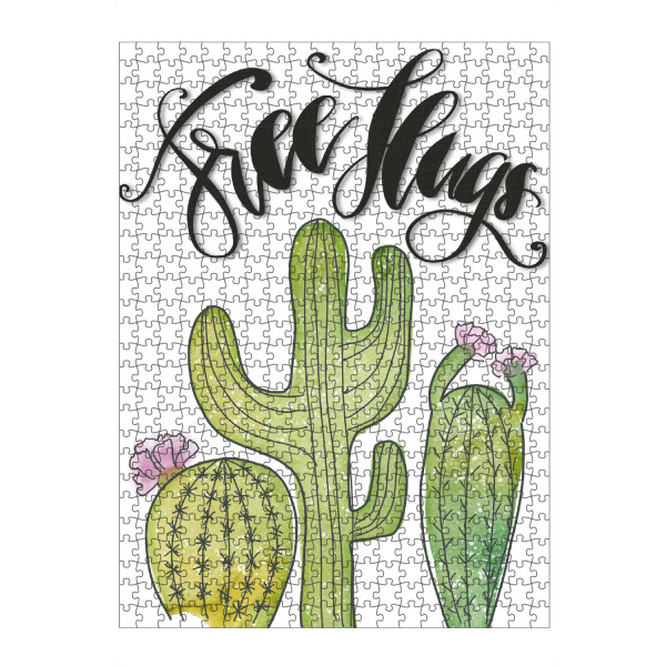 artboxONE Puzzle "Succulent Art Free Hugs" artboxONE - Typografie,Natur,Floral