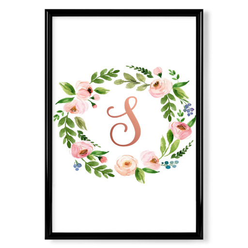Initial Letter S Rose Gold