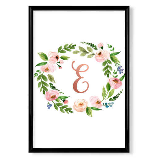 Initial Letter E Rose Gold