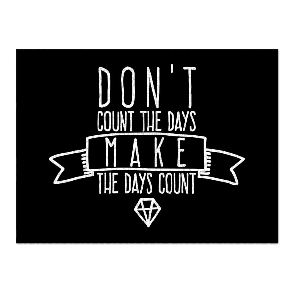 Puzzle Ravensburger "Don't count the days" artboxONE - Typografie,Schwarzweiß,Sport / Motivation